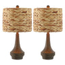 Theodore Rustic Farmhouse Handwoven Water Hyacinth/Resin LED Table Lamp