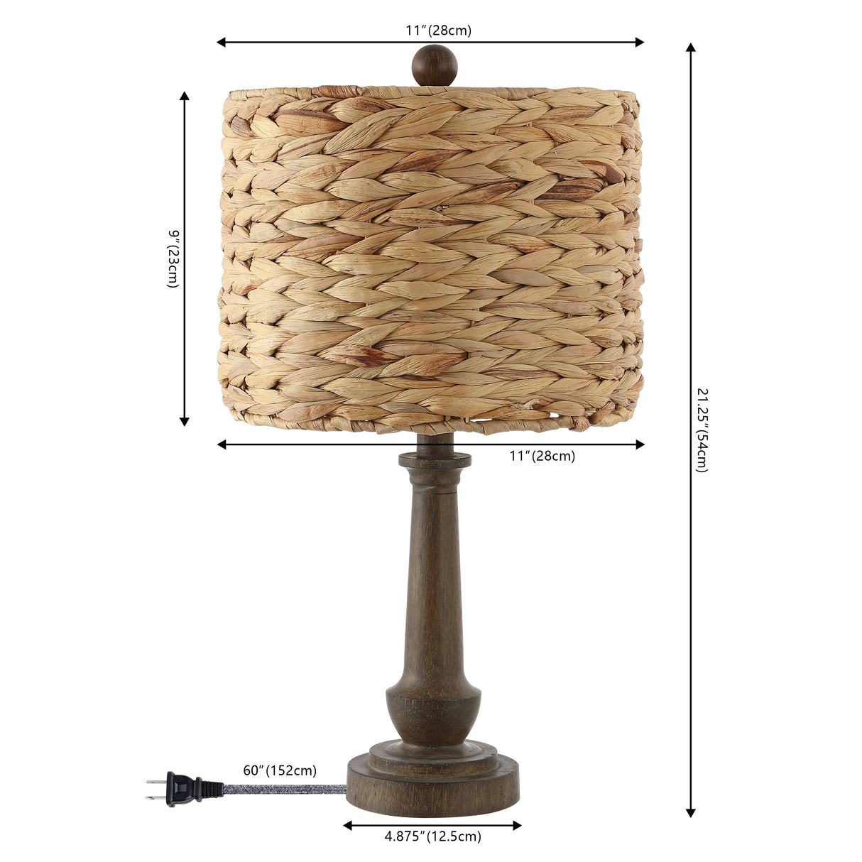 Leona Set of 2 Bohemian Rattan & Resin Table Lamps