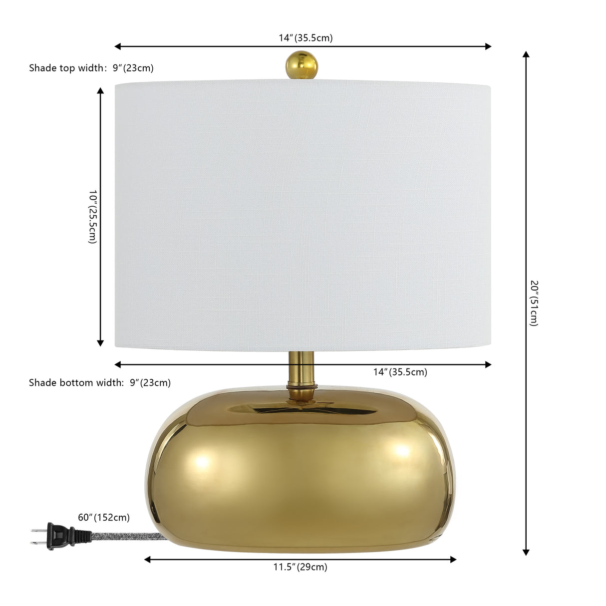 Calix Mid-Century Glam Ceramic/Iron LED Table Lamp