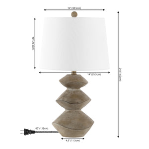 Laken Minimalist Coastal Resin/Iron 3-Stack Cairn LED Table Lamp
