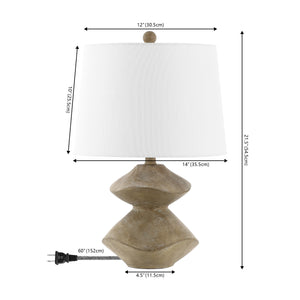 Laken Minimalist Coastal Resin/Iron 2-Stack Cairn LED Table Lamp