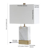 Trevor Marble/Iron Gold Modern Console LED Table Lamp