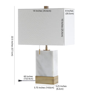 Trevor Marble/Iron Gold Modern Console LED Table Lamp