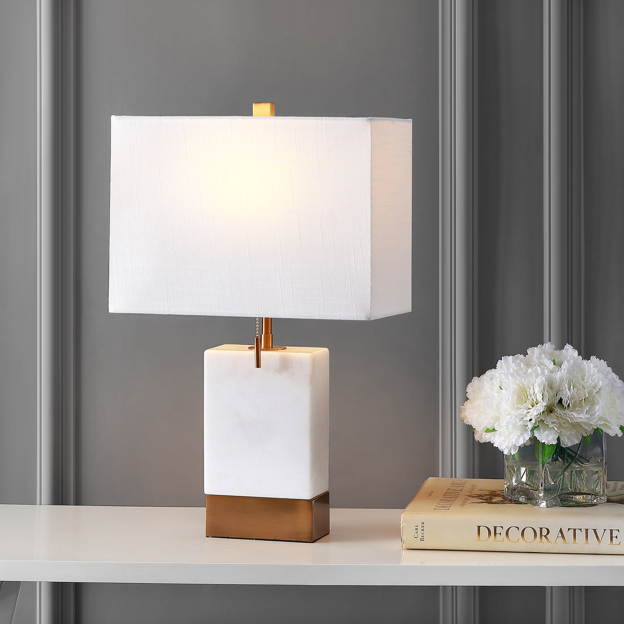 Trevor-Marble/Iron-Gold-Modern-Console-LED-Table-Lamp-Table-Lamps