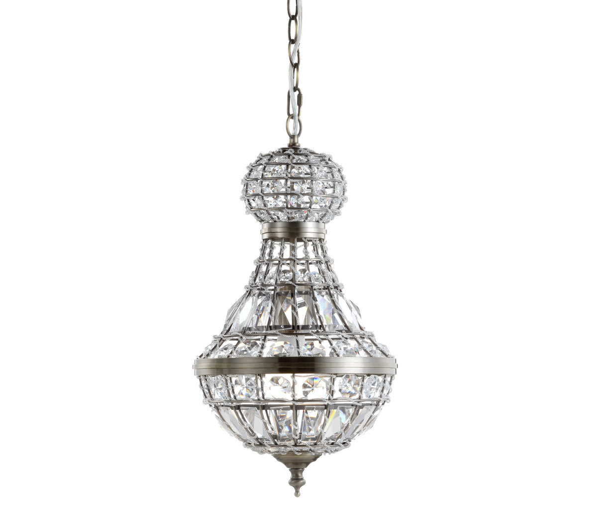 Regina Crystal/Metal Empire LED Pendant
