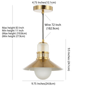 Colin Adjustable Iron/Glass Retro Hurricane LED Pendant