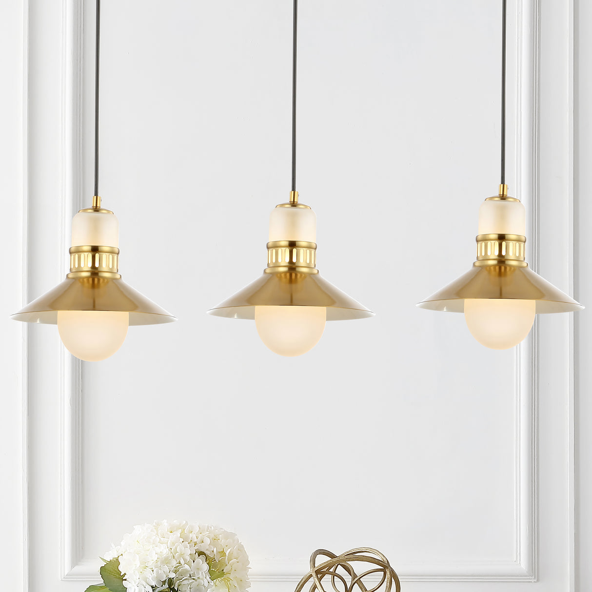 Colin Adjustable Iron/Glass Retro Hurricane Triple Linear LED Pendant