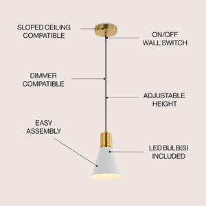 Apollo 1-Light Mid-Century Modern Iron LED Pendant