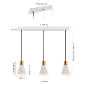 Apollo 3-Light Mid-Century Modern Iron Adjustable Linear LED Pendant