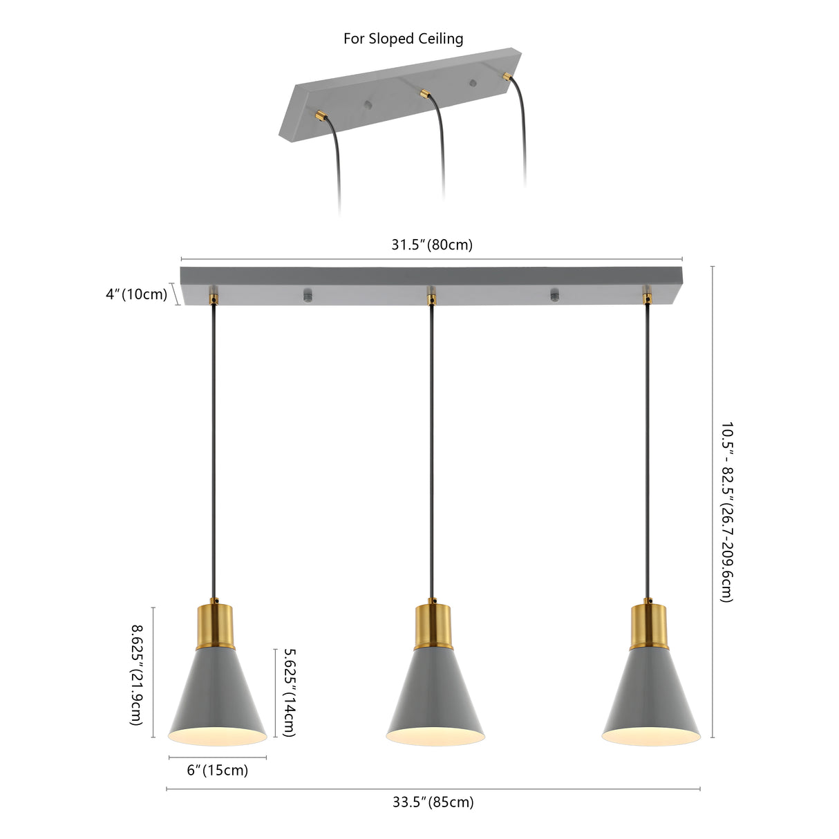 Apollo 3-Light Mid-Century Modern Iron Adjustable Linear LED Pendant