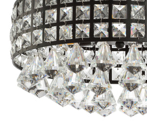 Meredith 3-Light Crystal Drops/Metal LED Flush Mount