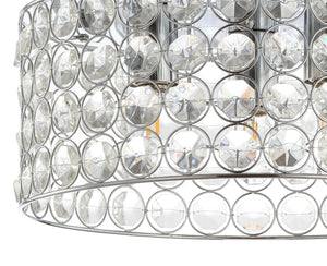 Ellen 3-Light Crystal/Metal LED Flush Mount