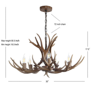 Eldora Adjustable Resin Antler 5-Light LED Chandelier