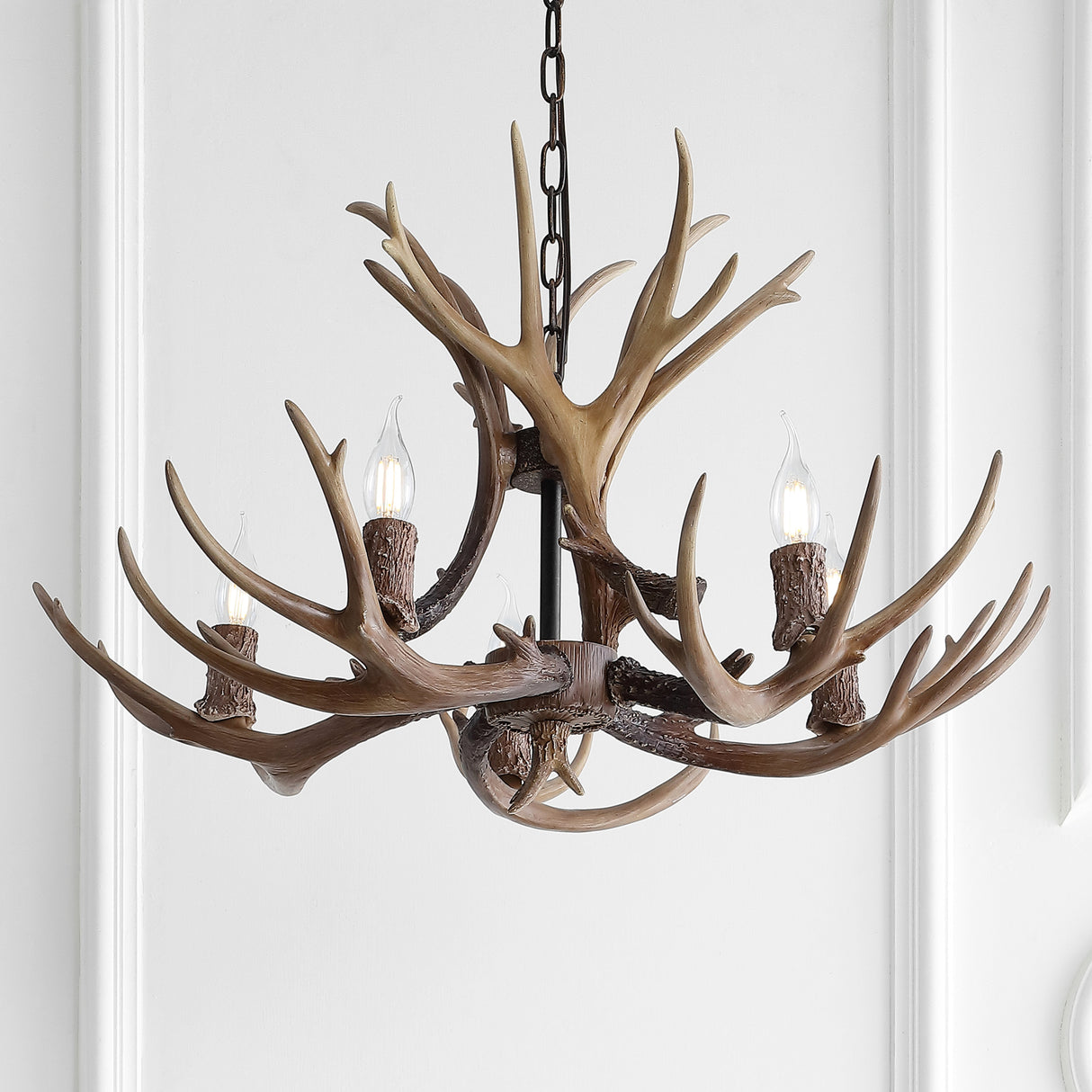 Eldora-Adjustable-Resin-Antler-5-Light-LED-Chandelier-Chandeliers