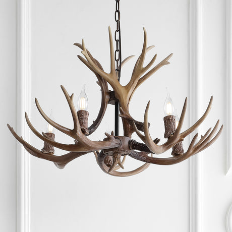 Eldora-Adjustable-Resin-Antler-5-Light-LED-Chandelier-Chandeliers