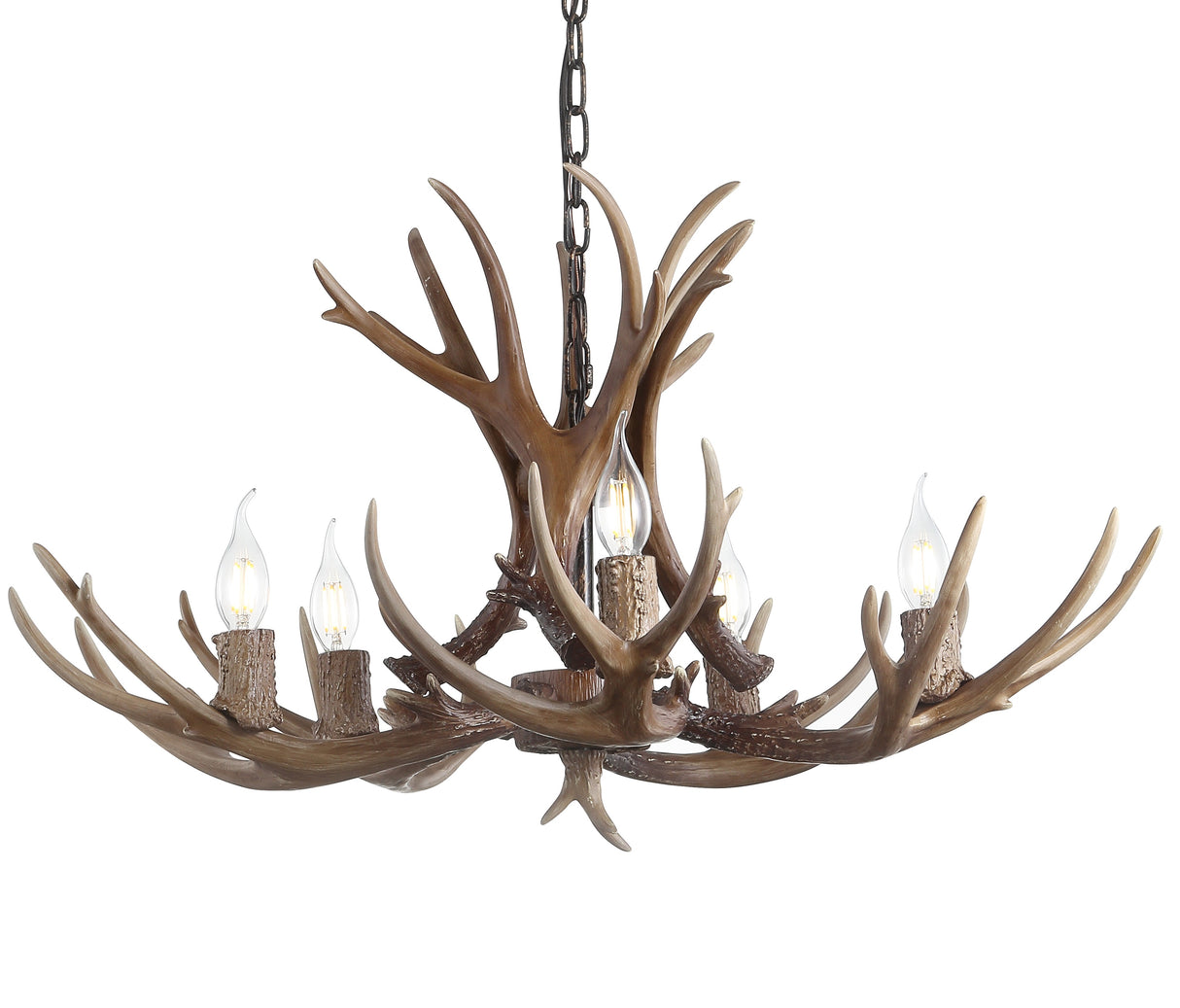 Eldora Adjustable Resin Antler 5-Light LED Chandelier