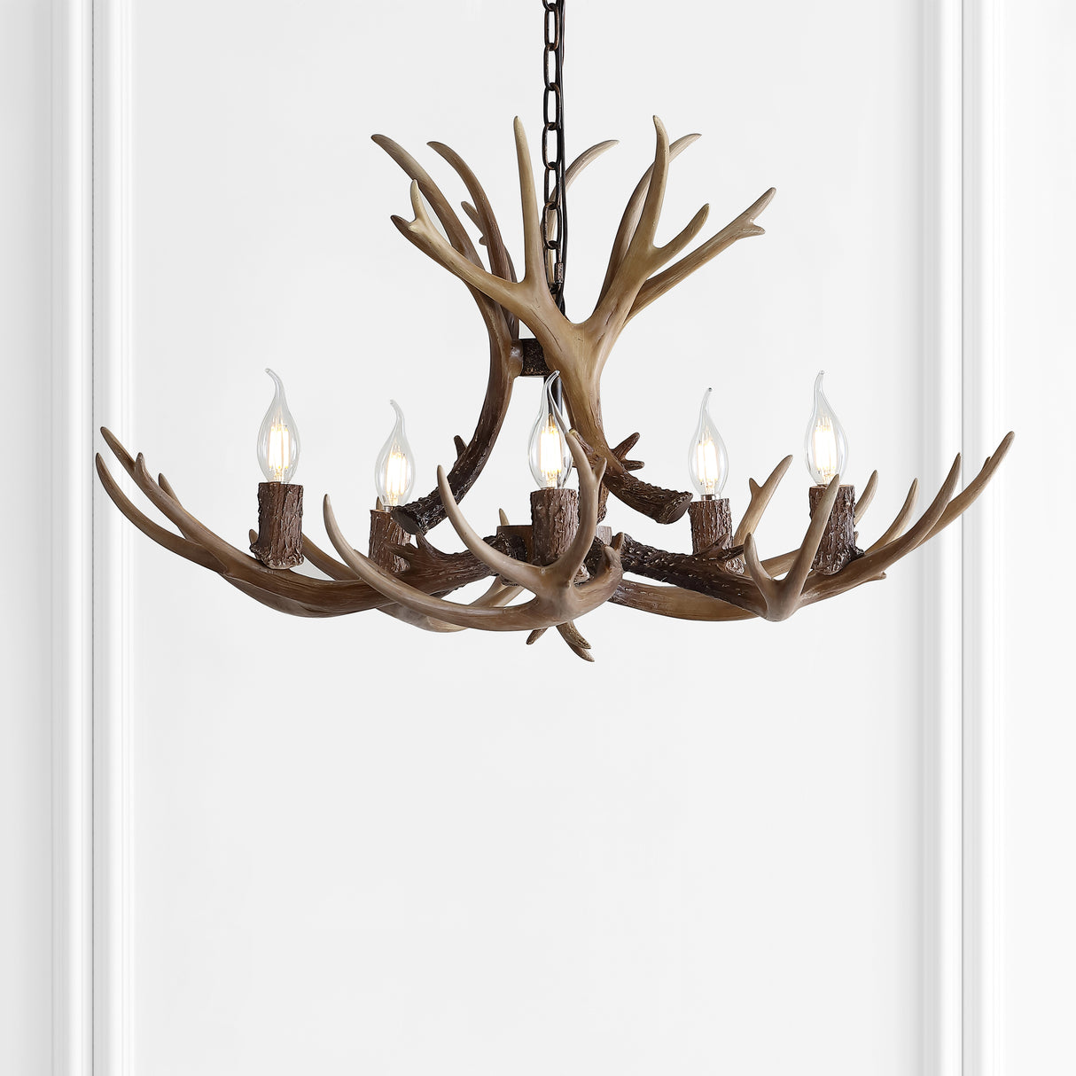 Eldora Adjustable Resin Antler 5-Light LED Chandelier