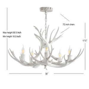Eldora Adjustable Resin Antler 5-Light LED Chandelier