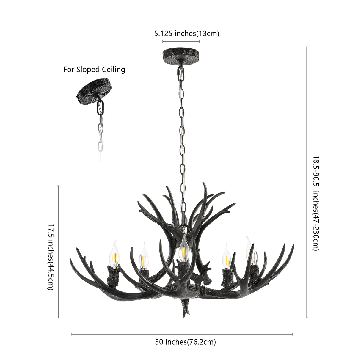 Eldora 5-Light Rustic Farmhouse Iron LED Chandelier