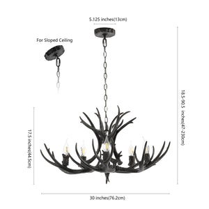 Eldora 5-Light Rustic Farmhouse Iron LED Chandelier