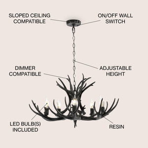 Eldora 5-Light Rustic Farmhouse Iron LED Chandelier
