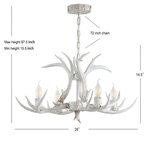 Eldora Adjustable Resin Antler 4-Light LED Chandelier