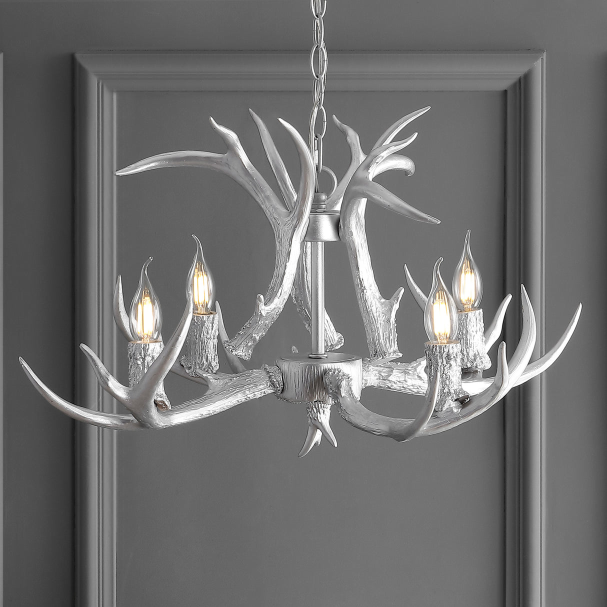 Eldora Adjustable Resin Antler 4-Light LED Chandelier