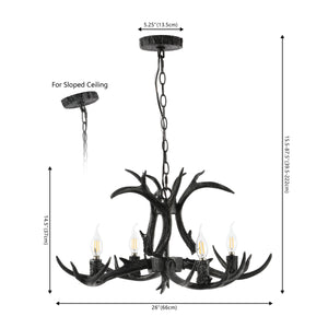 Eldora Adjustable Resin Antler 4-Light LED Chandelier