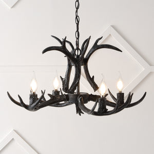 Eldora Adjustable Resin Antler 4-Light LED Chandelier