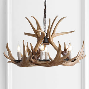 Nelle Adjustable Resin Antler 6-Light Chandelier