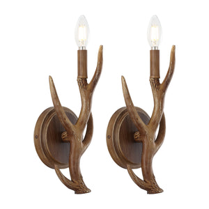 Cody-1-light-southwestern-bohemian-resin/iron-faux-antler-led-sconce-Outdoor-Lighting