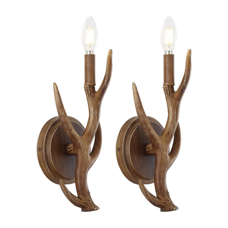 Cody-1-light-southwestern-bohemian-resin/iron-faux-antler-led-sconce-Outdoor-Lighting