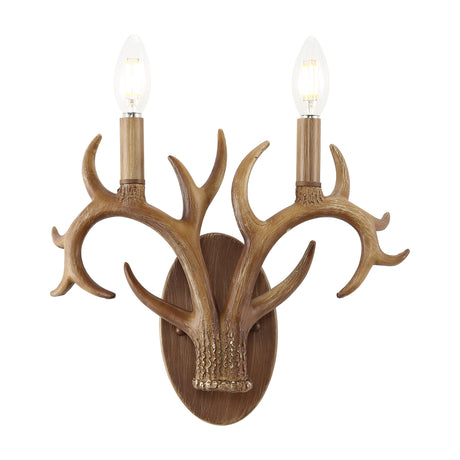 Oakley-2-light-southwestern-bohemian-resin/iron-faux-antler-led-sconce-Outdoor-Lighting