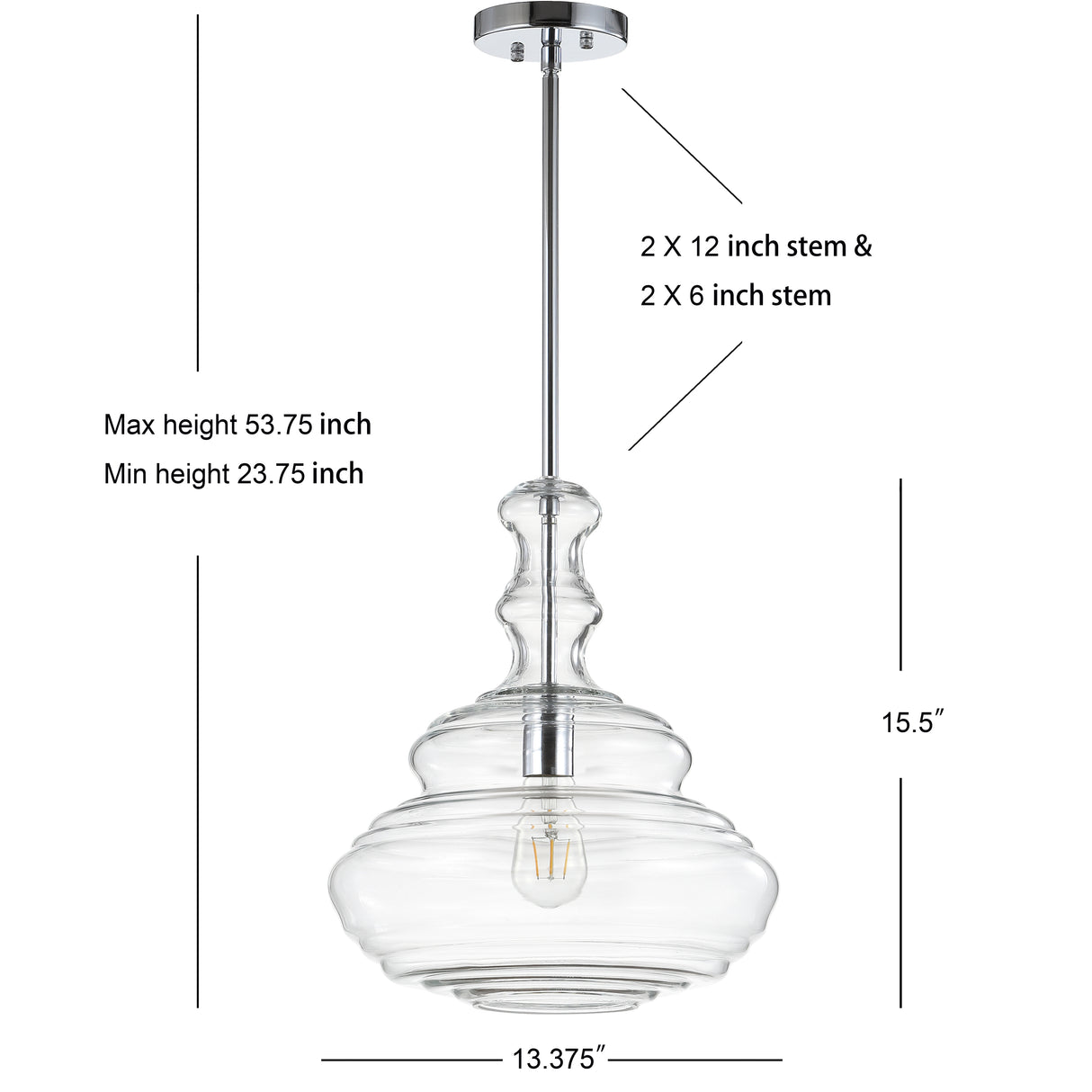 Bettina Glass/Metal LED Pendant