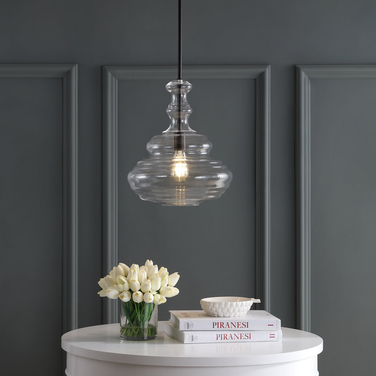 Bettina Glass/Metal LED Pendant