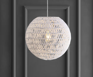 Luna 1-Light Bohemian Modern Woven Rattan/Iron LED Pendant