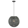 Luna 1-Light Bohemian Modern Woven Rattan/Iron LED Pendant