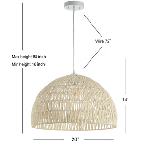 Campana 1-Light Bohemian Modern Woven Rope/Iron LED Pendant