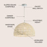 Campana 1-Light Bohemian Modern Woven Rope/Iron LED Pendant