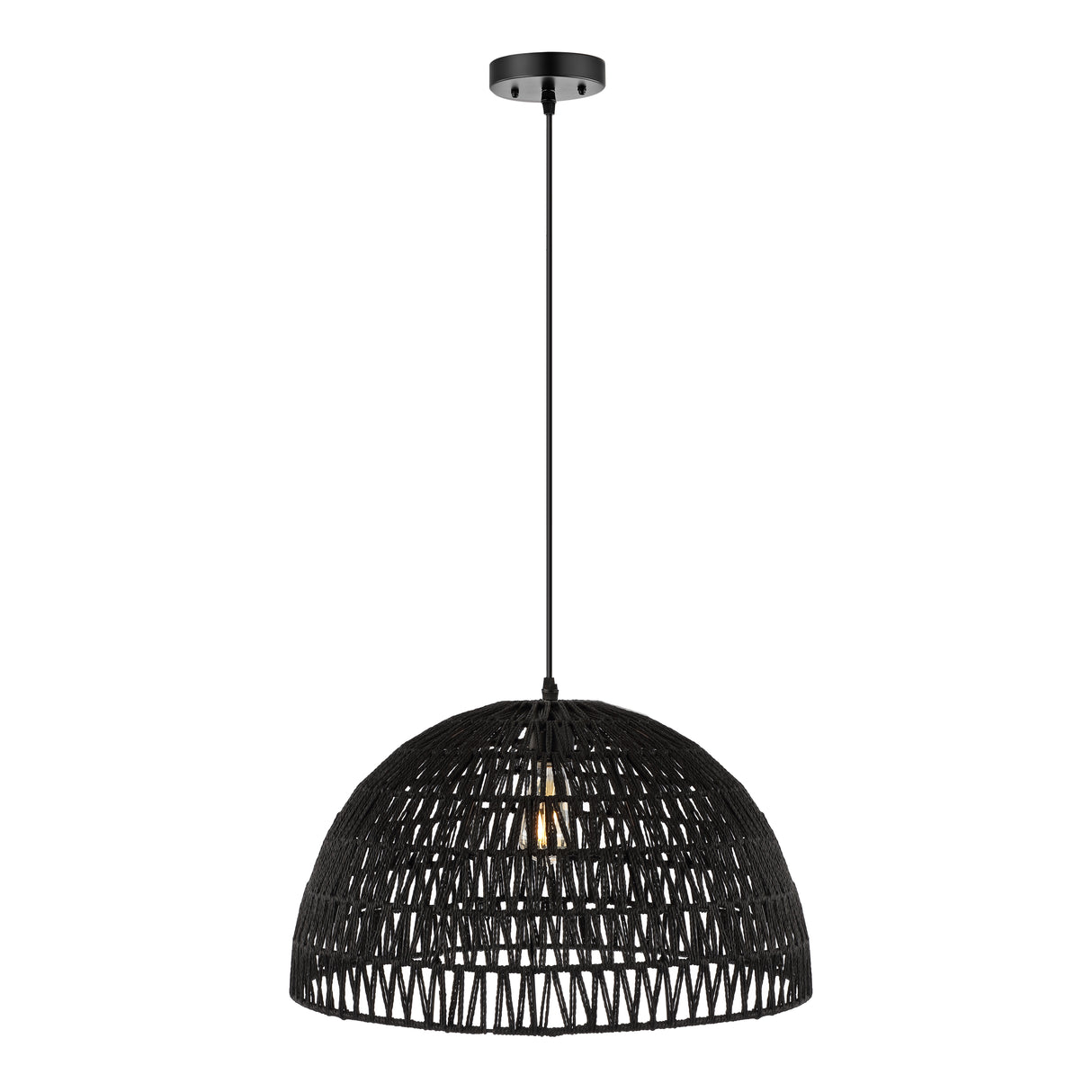Campana 1-Light Bohemian Modern Woven Rope/Iron LED Pendant
