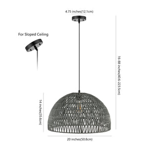 Campana 1-Light Bohemian Modern Woven Rope/Iron LED Pendant