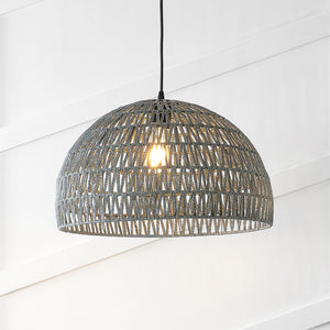Campana 1-Light Bohemian Modern Woven Rope/Iron LED Pendant