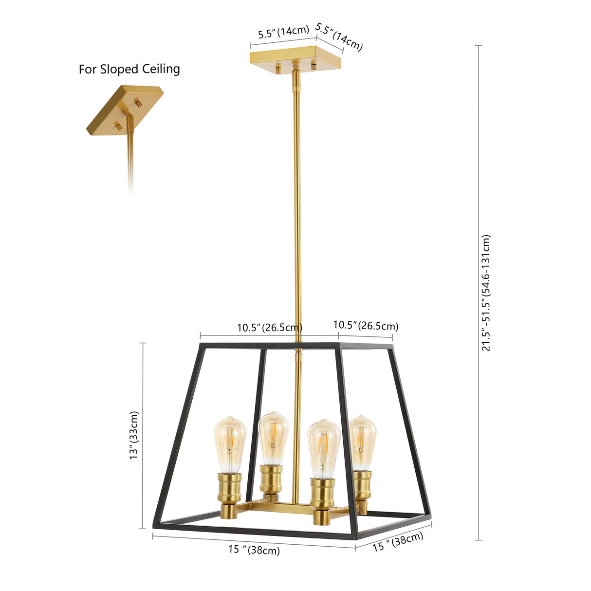 Lloyd 4-Light Farmhouse Industrial Iron LED Pendant