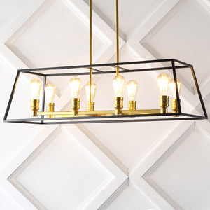 Liane 8-Light Farmhouse Industrial Iron Linear LED Pendant