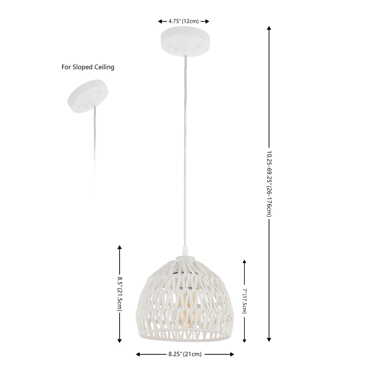 Campana 1-Light Bohemian Modern Woven Rope/Iron LED Pendant
