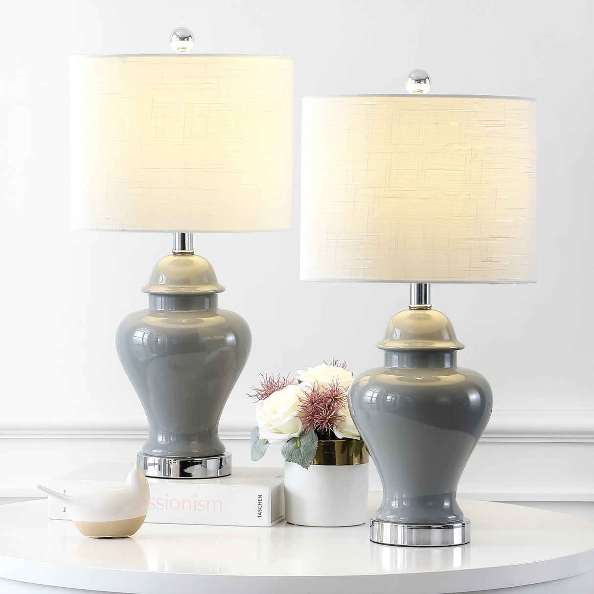 Qin Ceramic/Iron Classic Cottage LED Table Lamp