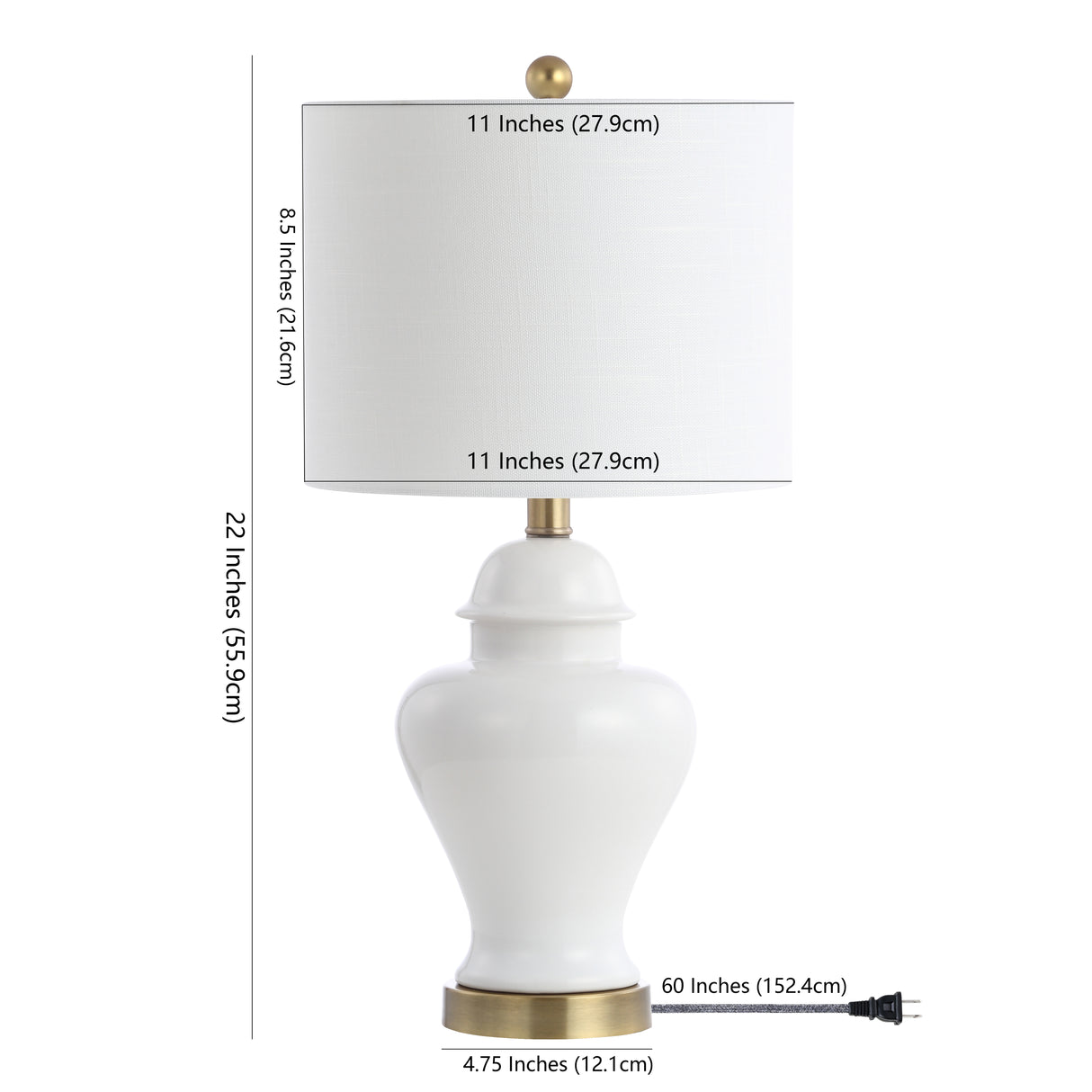 Qin Ceramic/Iron Classic Cottage LED Table Lamp