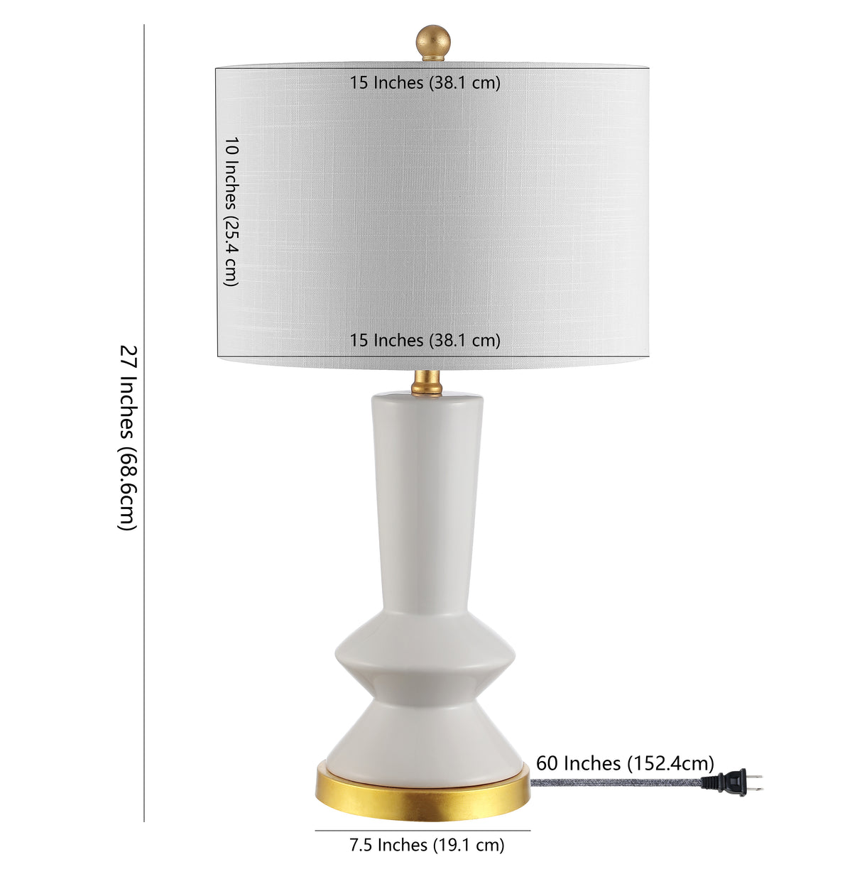 Ziggy Ceramic/Iron Contemporary Glam LED Table Lamp