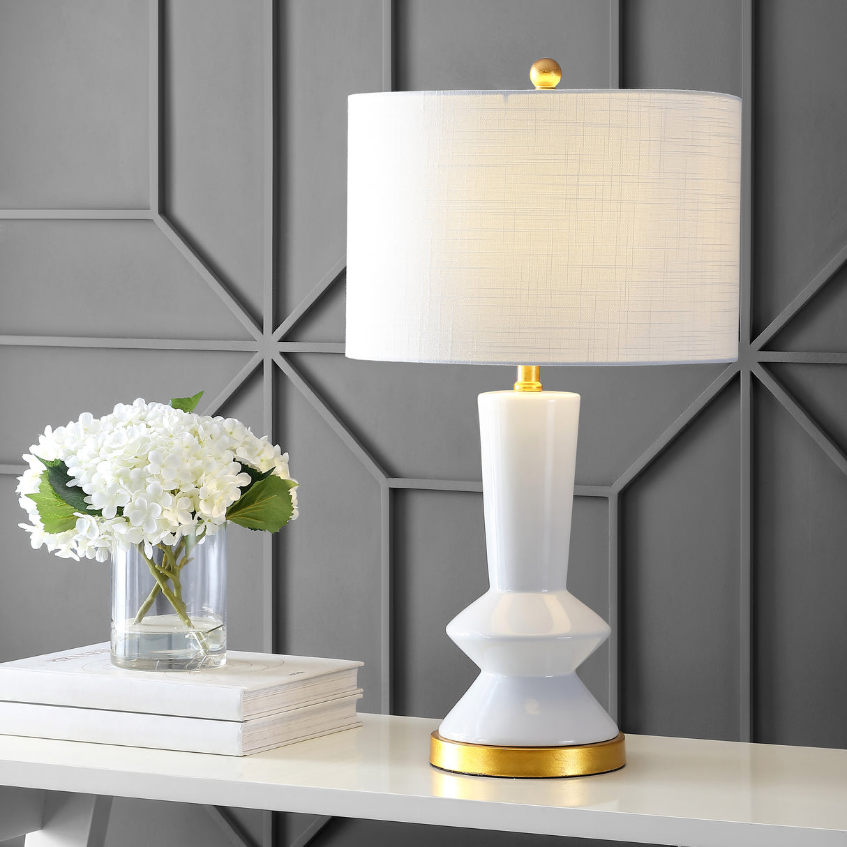 Ziggy Ceramic/Iron Contemporary Glam LED Table Lamp