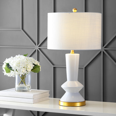 Ziggy Ceramic/Iron Contemporary Glam LED Table Lamp